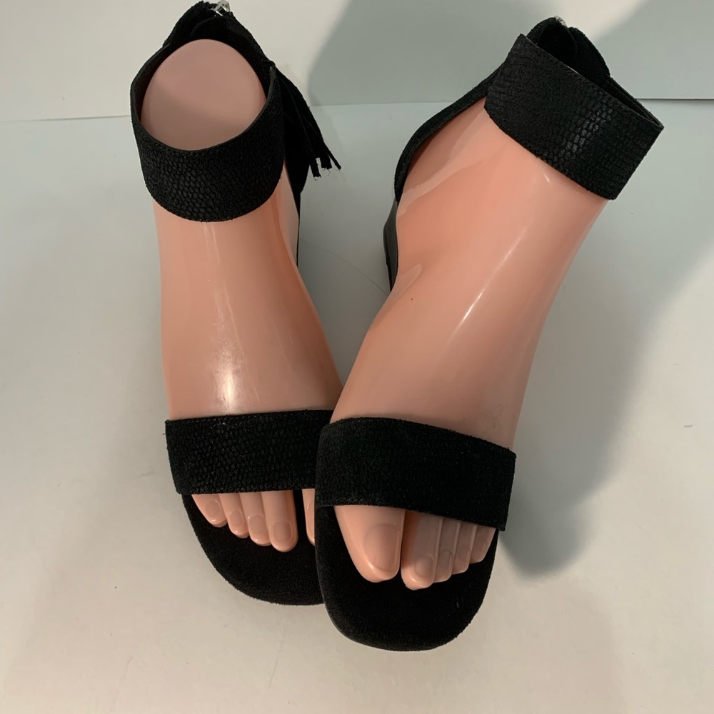 Aero soles Heelrest Black Genuine Leather Sandals